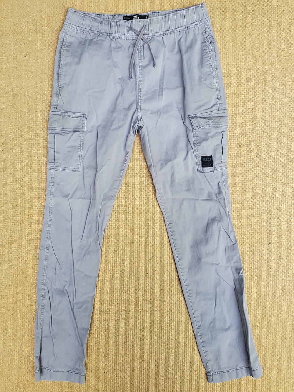 Men's Gray Cargo Jogger Pants - Slim Fit